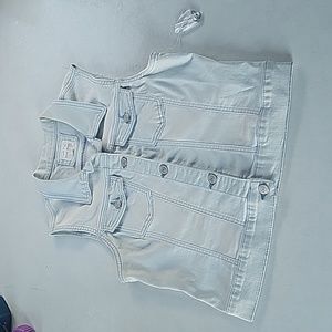 Basic Denim Wax Jean White Wash Vest